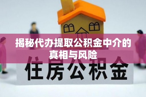 龙井揭秘代办提取公积金中介的真相与风险