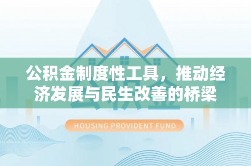 龙井公积金制度性工具，推动经济发展与民生改善的桥梁