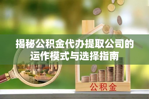 龙井揭秘公积金代办提取公司的运作模式与选择指南
