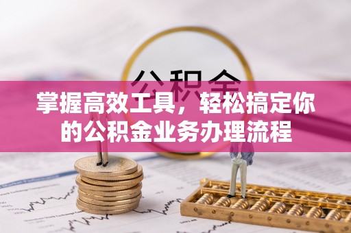 龙井掌握高效工具，轻松搞定你的公积金业务办理流程