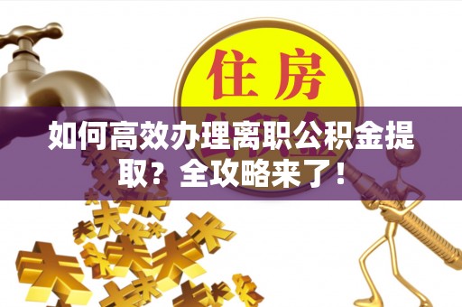 龙井如何高效办理离职公积金提取？全攻略来了！