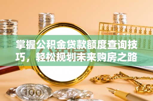 龙井掌握公积金贷款额度查询技巧，轻松规划未来购房之路