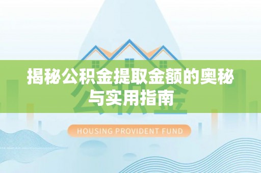 龙井揭秘公积金提取金额的奥秘与实用指南