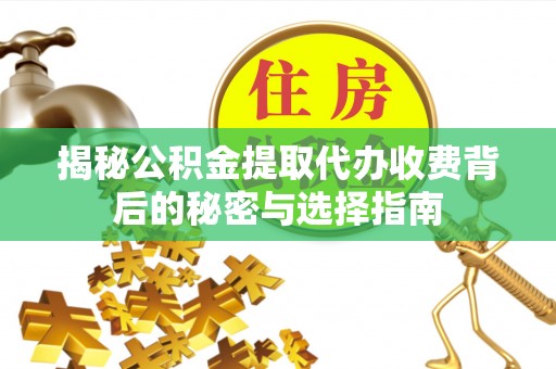 龙井揭秘公积金提取代办收费背后的秘密与选择指南