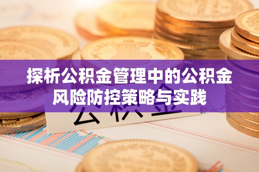 龙井探析公积金管理中的公积金风险防控策略与实践