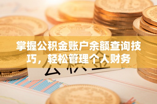 龙井掌握公积金账户余额查询技巧，轻松管理个人财务