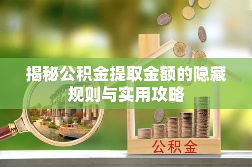 龙井揭秘公积金提取金额的隐藏规则与实用攻略