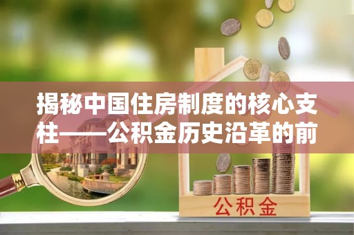 龙井揭秘中国住房制度的核心支柱——公积金历史沿革的前世今生