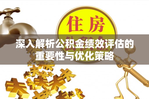 龙井深入解析公积金绩效评估的重要性与优化策略