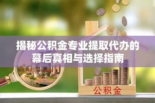 龙井揭秘公积金专业提取代办的幕后真相与选择指南